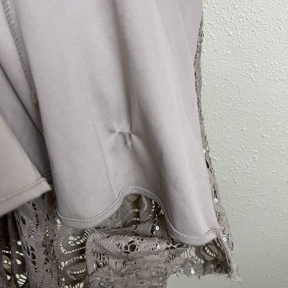 Alex Evenings Lace Draped Long Evening Dress Size 4 Buff Light Pink 81122434 - Picture 6 of 8